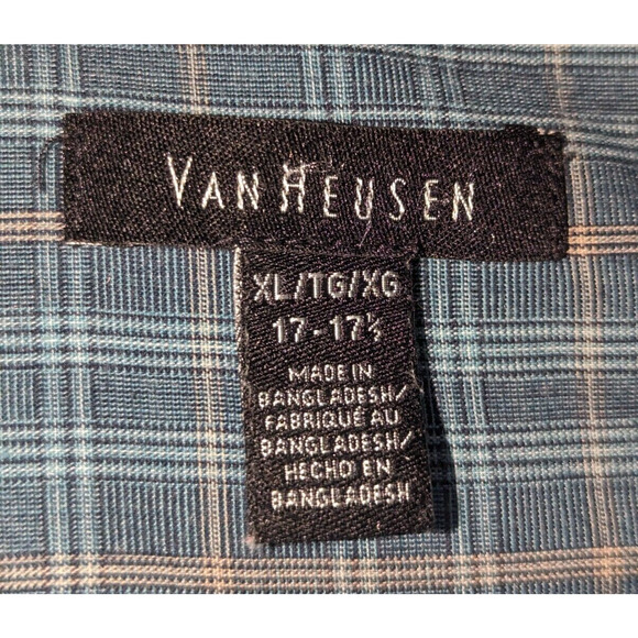 Van Heusen Men's XL Button-Up Long Sleeve Shirt Plaid Pattern - Picture 5 of 13